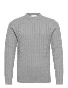 Slhryan Structure Crew Neck W Grey Selected Homme