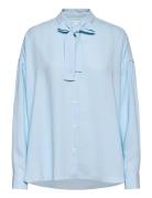 P212-2060Crp / Ls Satin Crepe Shirt W Tie Blue 3.1 Phillip Lim