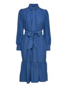 Checked Midi Dress Blue Esprit Collection