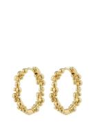 Solidarity Recycled Medium Bubbles Hoop Earrings Gold-Plated Gold Pilg...