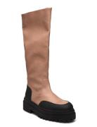 Slfasta New High Shafted Leather Boot B Beige Selected Femme