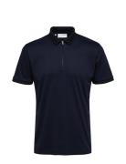 Slhfave Zip Ss Polo Noos Navy Selected Homme