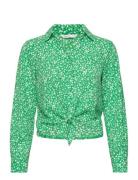 Onlnova Lux L/S Knot Shirt Aop Ptm Green ONLY