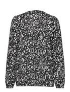Crepe Blouse With All-Over Pattern Black Esprit Collection