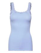 Silk Top W/ Lace Blue Rosemunde