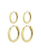 Ariella Recycled Hoop Earrings 2-In-1 Set Gold-Plated Gold Pilgrim