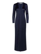 Andromeda Heavy Satin Dress Navy Wood Wood