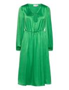 Vipetia L/S V-Neck Mid Calf Dress/Dc Green Vila