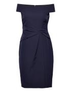 Crepe Off-The-Shoulder Dress Navy Lauren Ralph Lauren