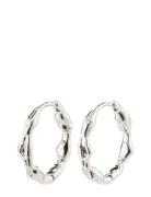 Zion Recycled Organic Shaped Medium Hoops Silver-Plated Silver Pilgrim