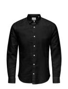 Onscaiden Ls Solid Linen Shirt Noos Black ONLY & SONS