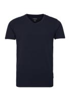 Mens Stretch V-Neck Tee S/S Blue Lindbergh