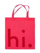 Dl Tote Bag Pink Design Letters
