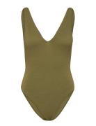 Seadive Deep V Neck Piece Khaki Seafolly