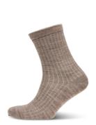 Wool Rib Socks Brown Mp Denmark