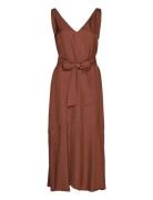 Long Midi Length Strap Dress Brown IVY OAK