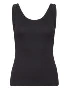 Slim Ribbed Tank Top Black GANT