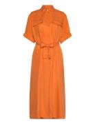 Rel Ss Flap Pocket Shirt Dress Orange GANT