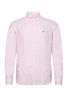 Douglas Bd Linen Shirt Ls Pink Morris