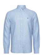 Douglas Linen Shirt-Classic Fit Blue Morris