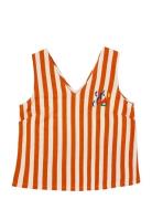 Nautical Print Stripe Sleeveless Top Orange Bobo Choses