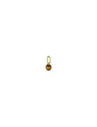 St Drop Charm 5Mm Gold Plated Brown Design Letters