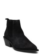 Biamona Western Boot Low Chelsea Suede Black Bianco