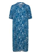 Cardes Allie S/S Calf Dress Aop Blue ONLY Carmakoma