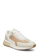 Leather Mixed Sneakers Beige Mango