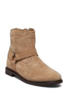 Leather Ankle Boots Beige Mango