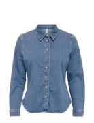 Onlblair Ls Fitted Dnm Shirt Cro Blue ONLY