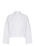Slfastha Ls Cropped Boxy Shirt B White Selected Femme