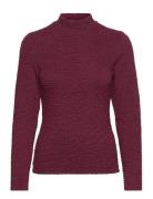 Slfginny Ls High Neck Top Noos Burgundy Selected Femme