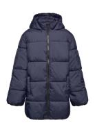 Quilted Long Coat Navy Mango