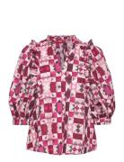 Women Blouses Woven 3/4 Sleeve Pink Esprit Casual