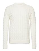 Onskicker Life Reg 3 Cable Crew Knit White ONLY & SONS