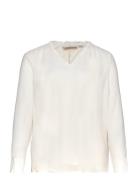 Carlei L/S V-Neck Blouse Wvn White ONLY Carmakoma