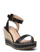 Hilarie Leather Espadrille Black Lauren Ralph Lauren