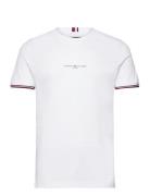 Tommy Logo Tipped Tee White Tommy Hilfiger