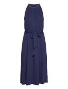 Belted Stretch Jersey Halter Dress Navy Lauren Ralph Lauren