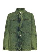 Leah Acid Denim Jacket Green Hosbjerg