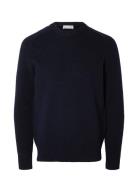 Slhrai Ls Knit Crew Neck W Navy Selected Homme