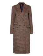 Checked Wool-Blend Coat Brown Esprit Collection