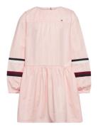 Global Stripe Tape Detail Dress Pink Tommy Hilfiger