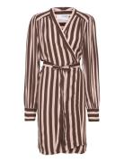 Slfminna-Alva Ls Short Wrap Dress O Brown Selected Femme