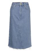 Heavy Denim Midi Skirt Blue Ganni