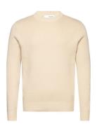 Slhtodd Ls Knit Crew Neck W Cream Selected Homme