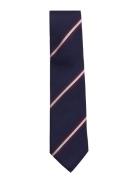 Navy Burgundy White Striped Preppy Silk Navy AN IVY