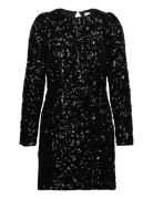 Slfcolyn Ls Short Sequins Dress B Black Selected Femme