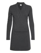 Merino Wool Wrap Dress Grey Boob